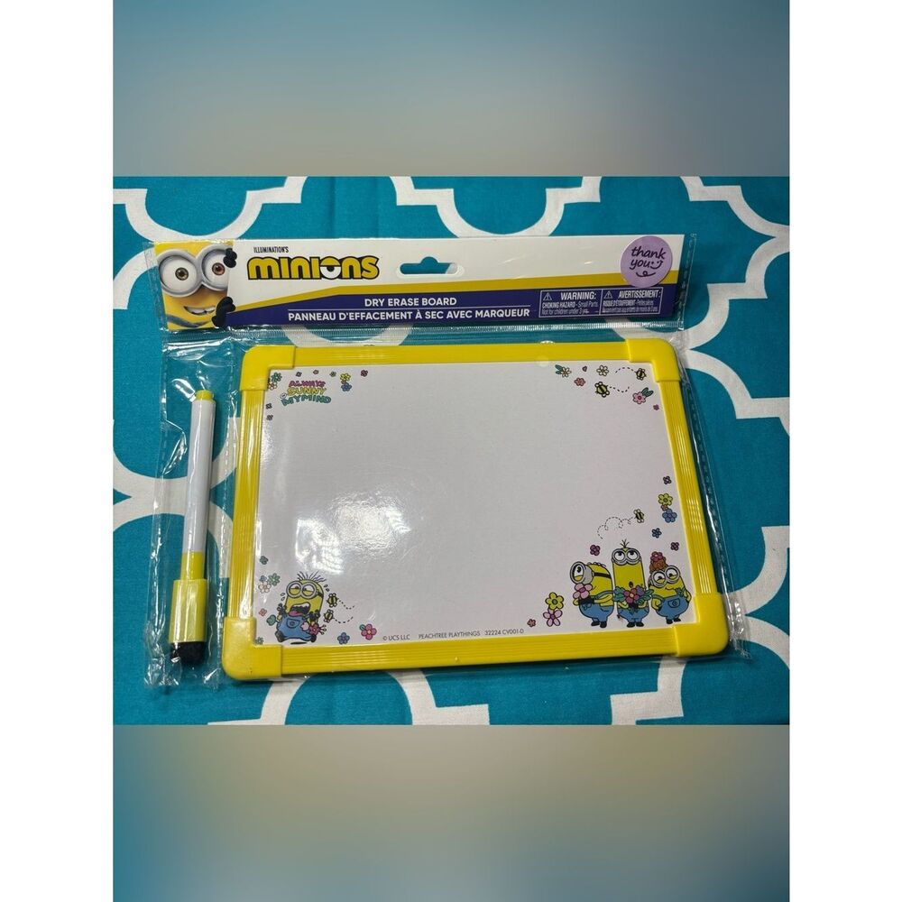 New Minions Dry Erase Board with Yellow Frame 5.5” x 8”
